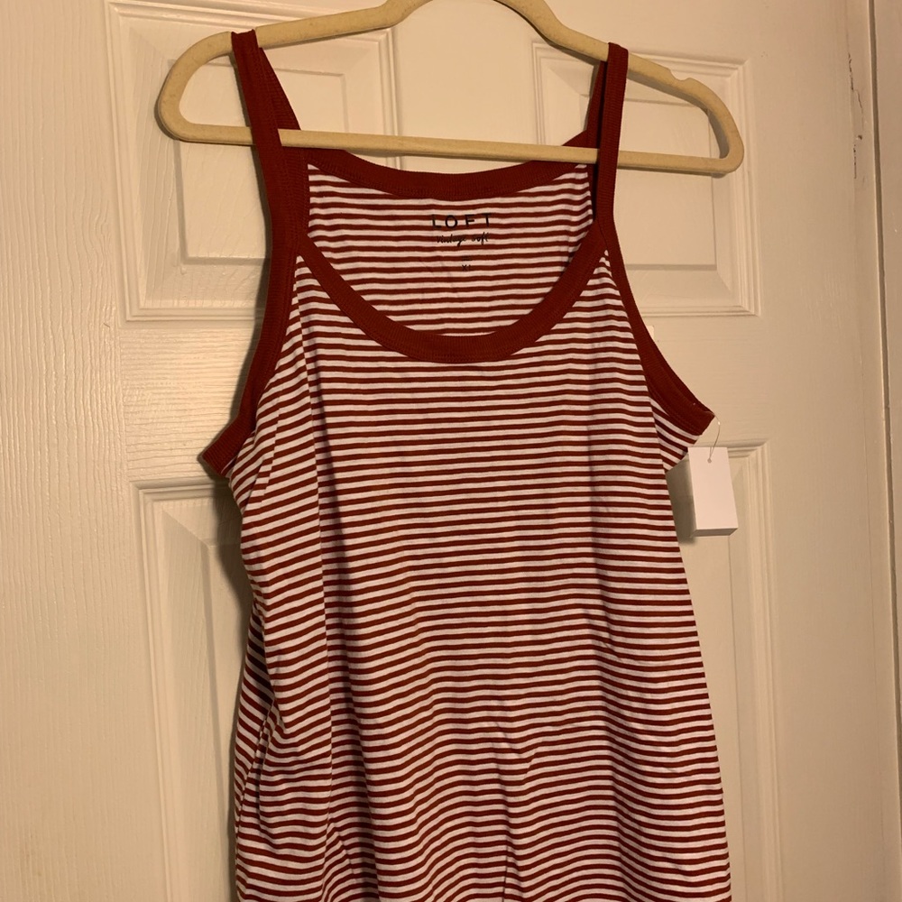 Loft Tank Top NWT New with Tags XL Striped Orange